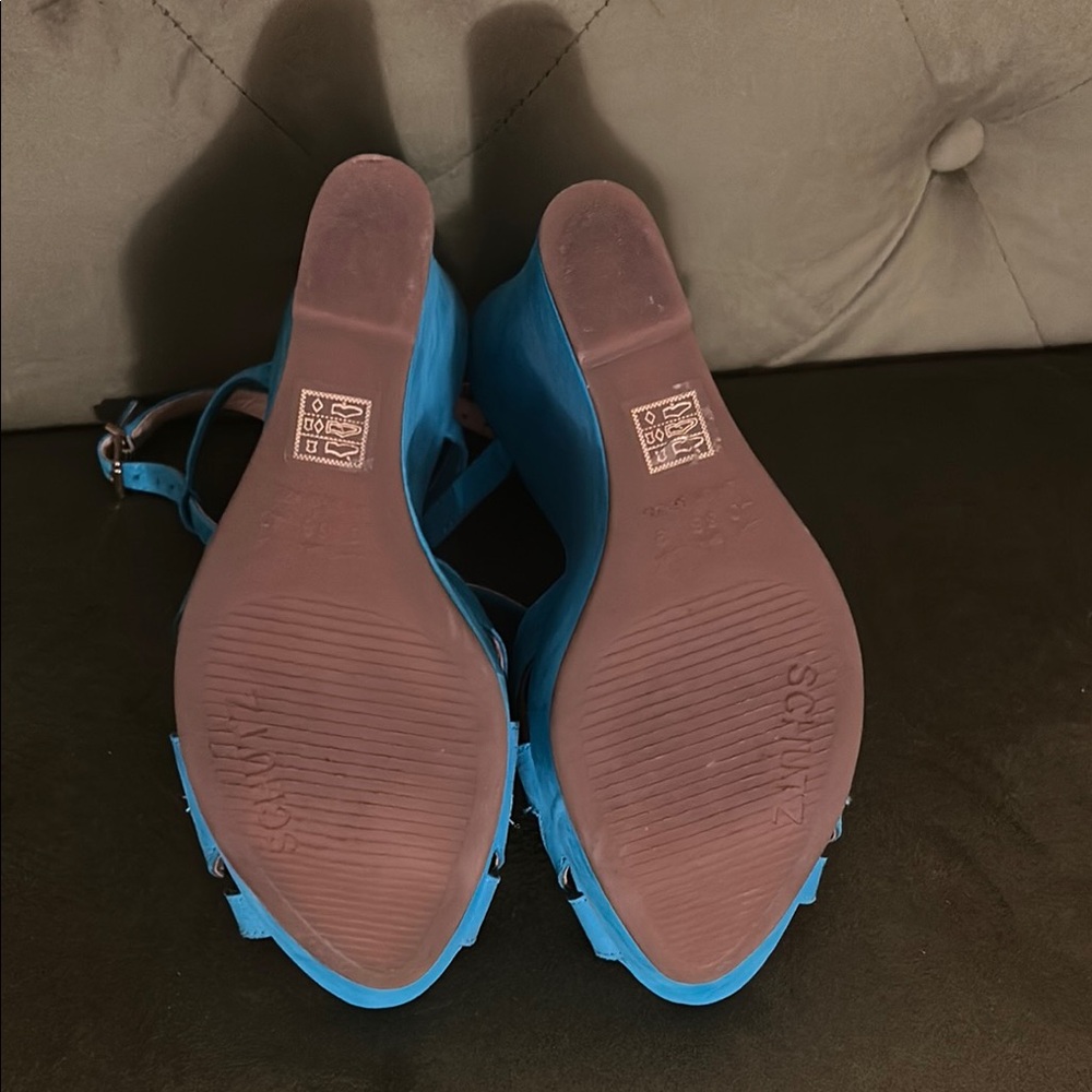 SCHUTZ Blue Heels Elegant Design sz 9 - Picture 5 of 5